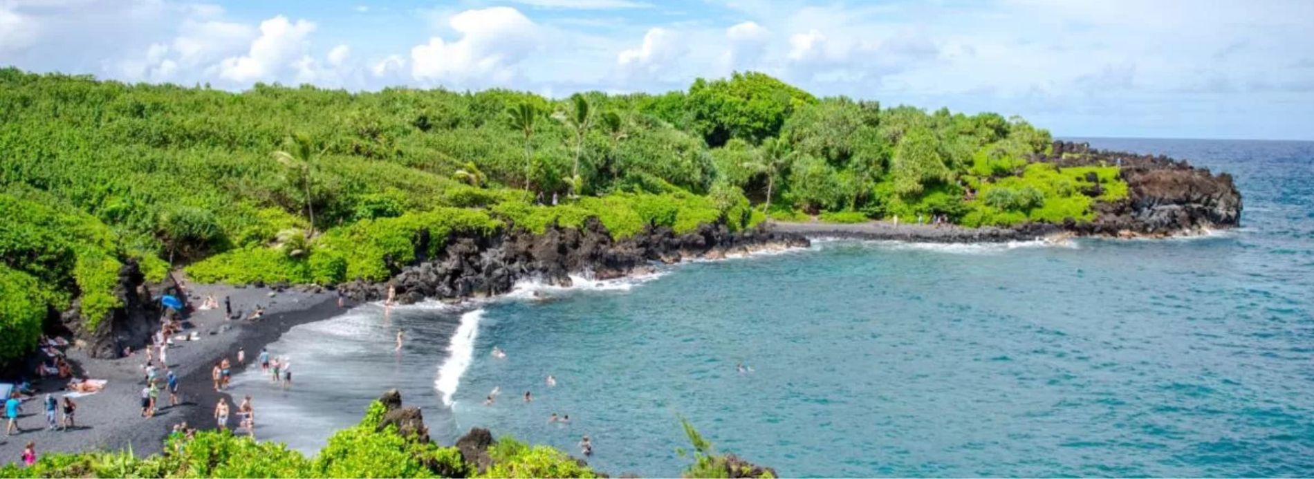 Black sand beach