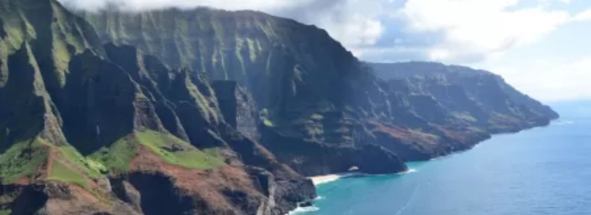 mountain meeting ocean in kauai