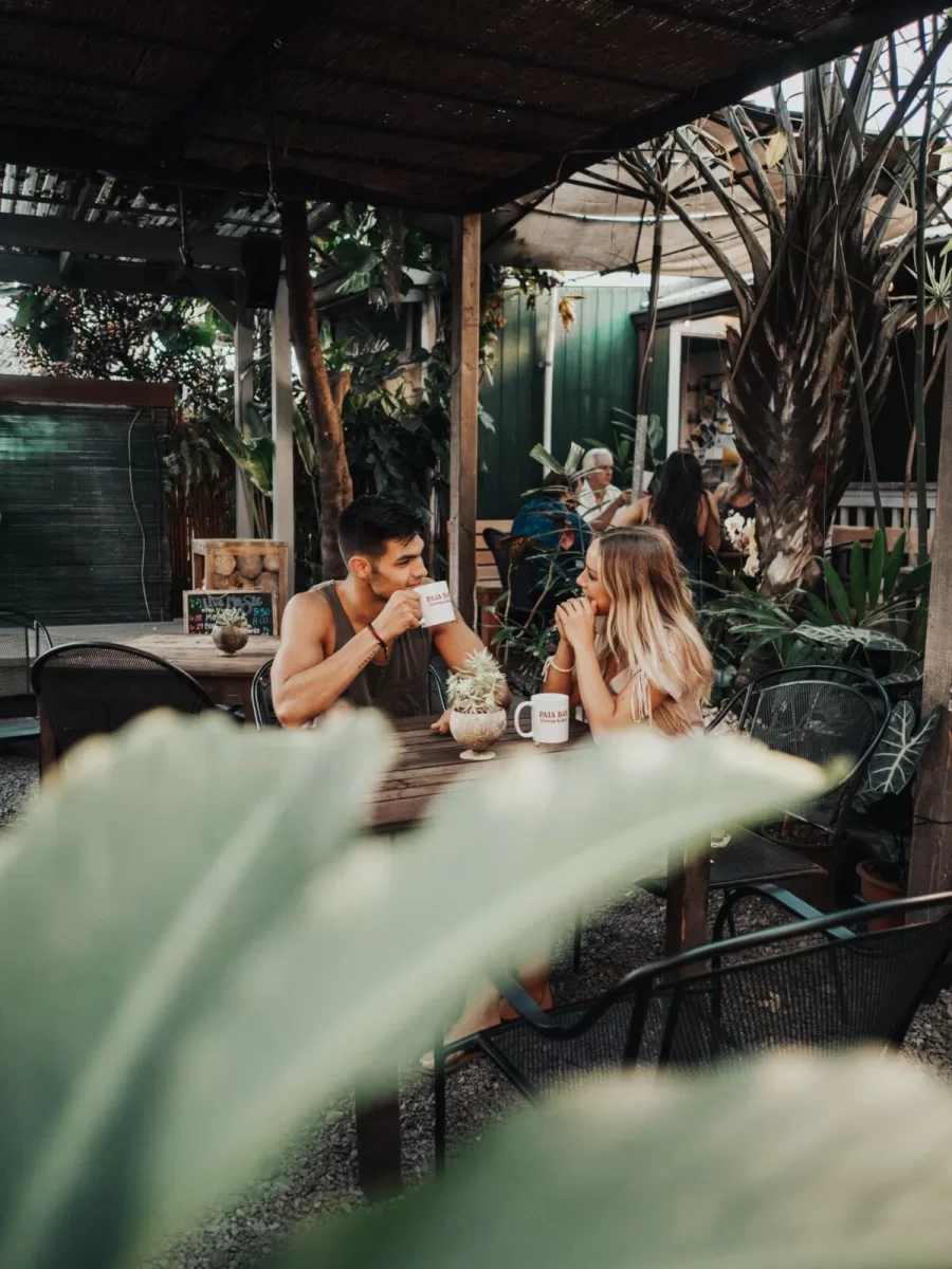 couple dining in restaurant